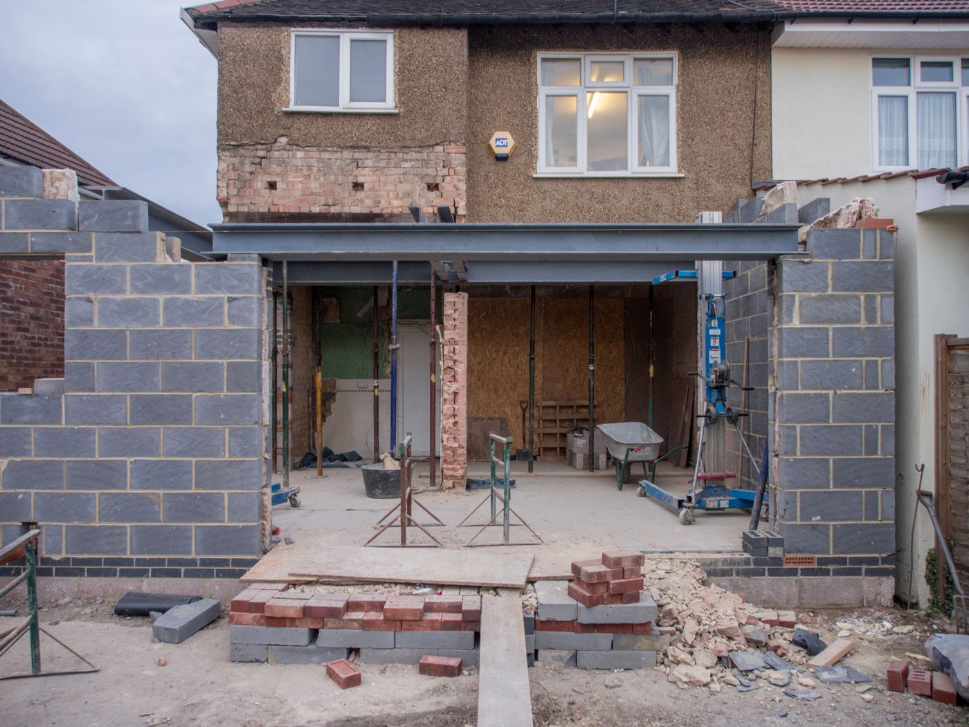 New build extension under construction in Redditch by CK Construction