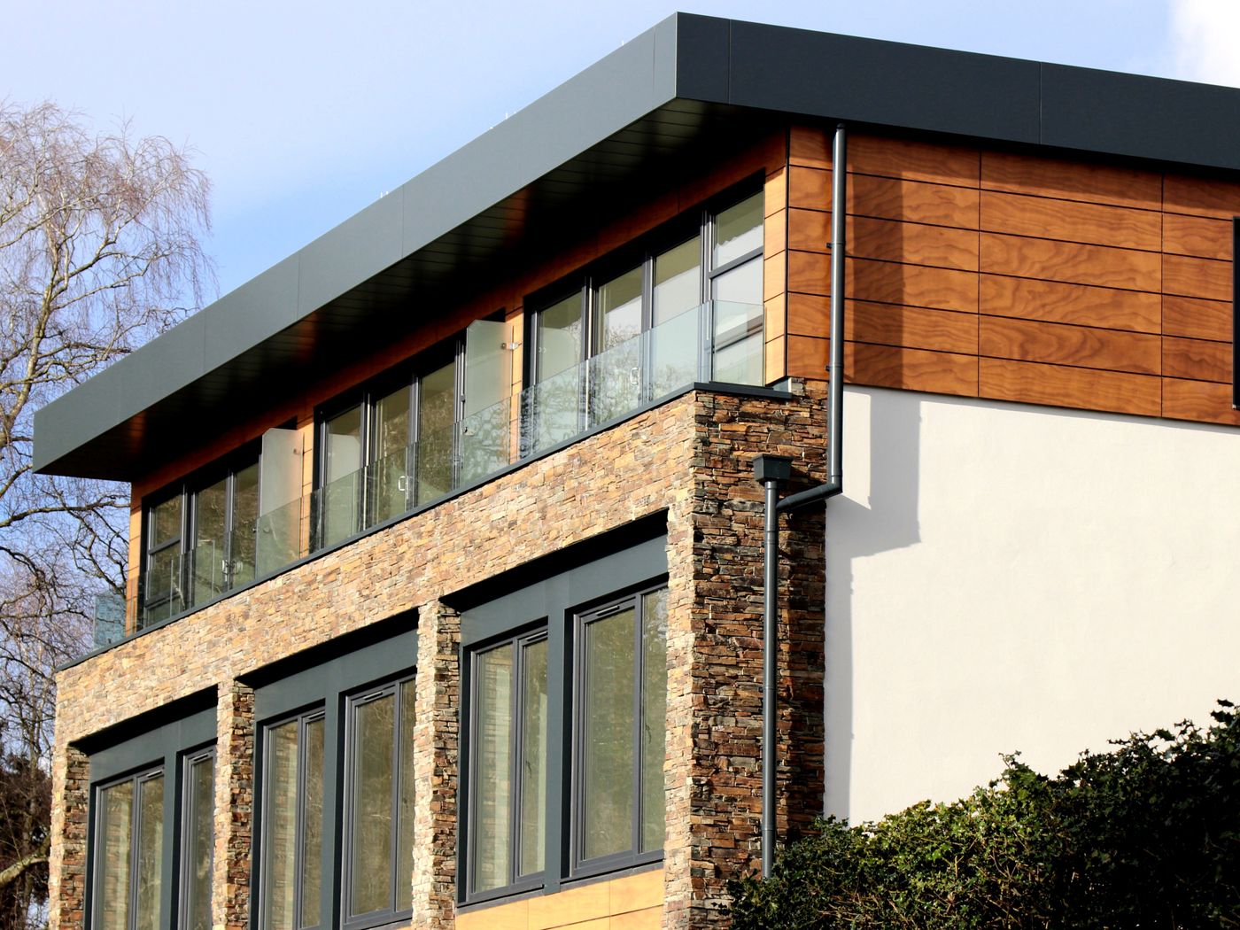 Modern residential facade of a completed extension in the West Midlands